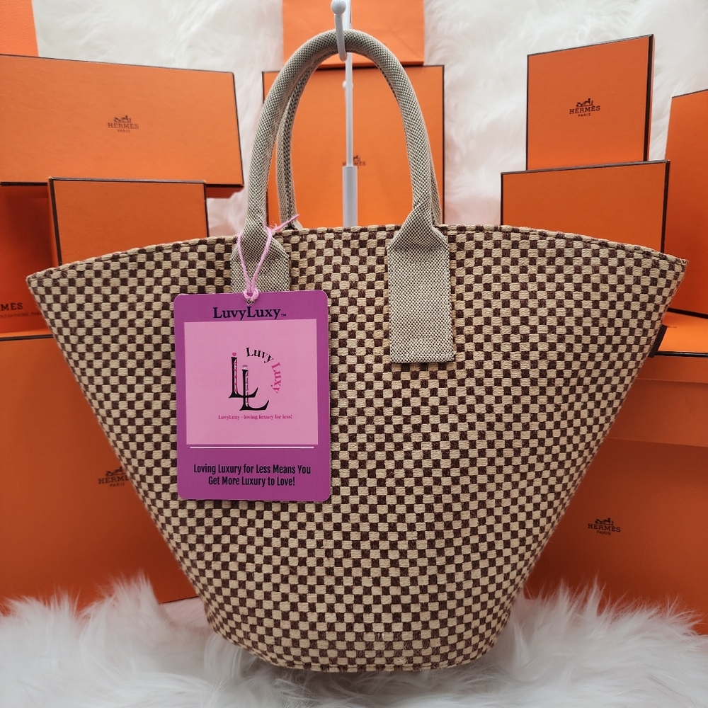 Hermès Tote Panier Bus Basket PM, Pre-Loved, Beige & Brown